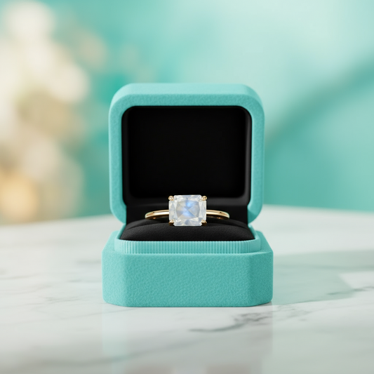 2.50 Ct Radiant Cut Moonstone Engagement Ring