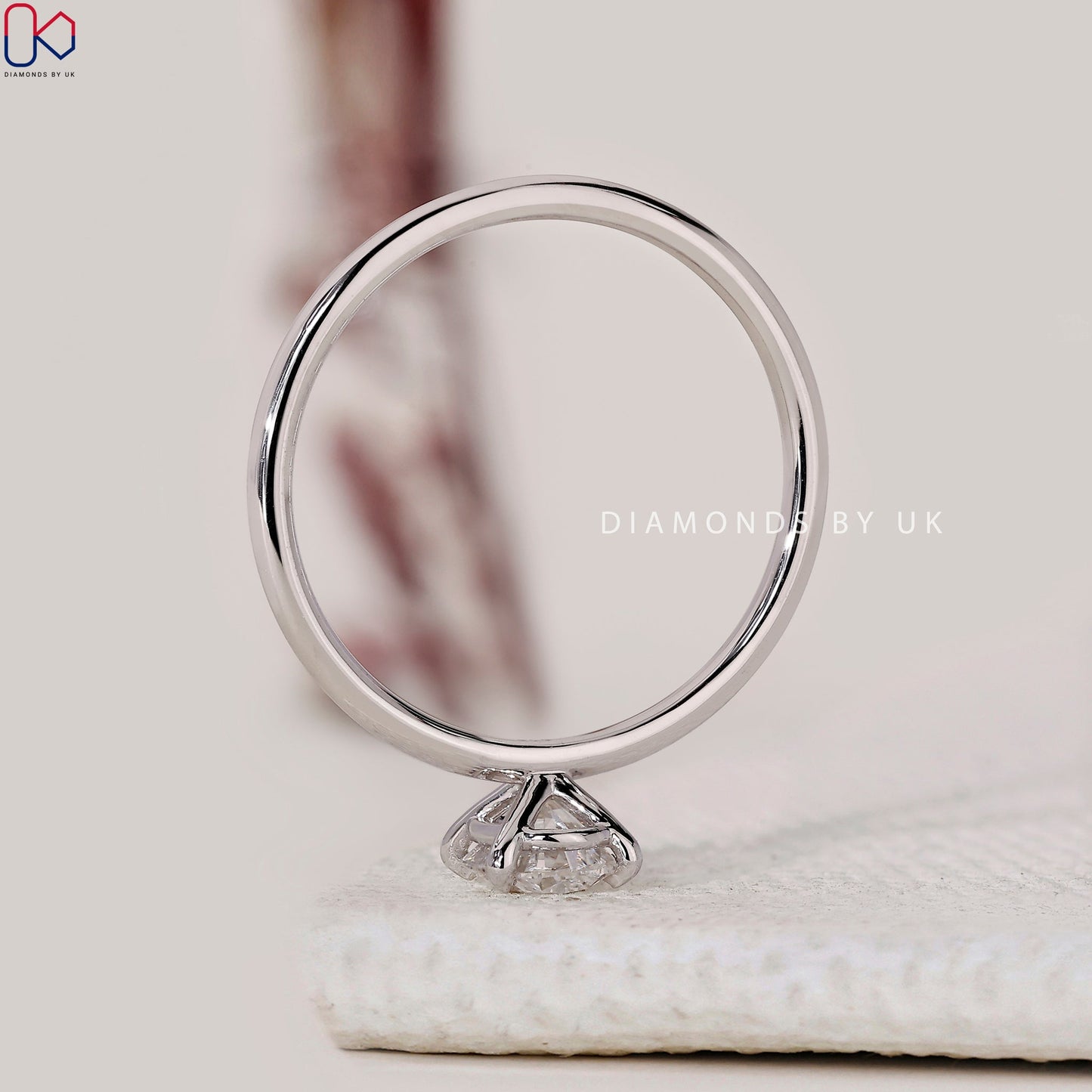 Oval Solitaire Engagement Ring In Prong Setting