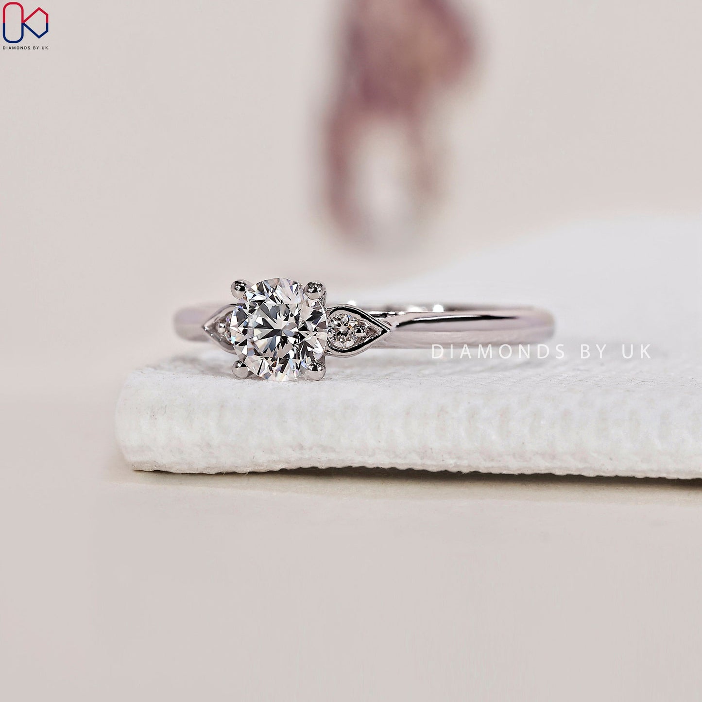 3 Stone Diamond Ring - Pear Shaped Outline
