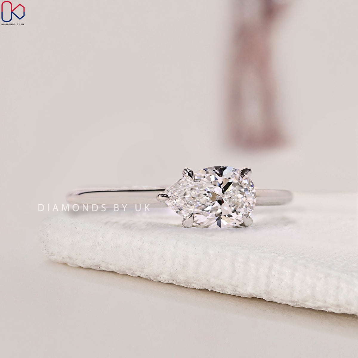Pear diamond East West Diamond Ring