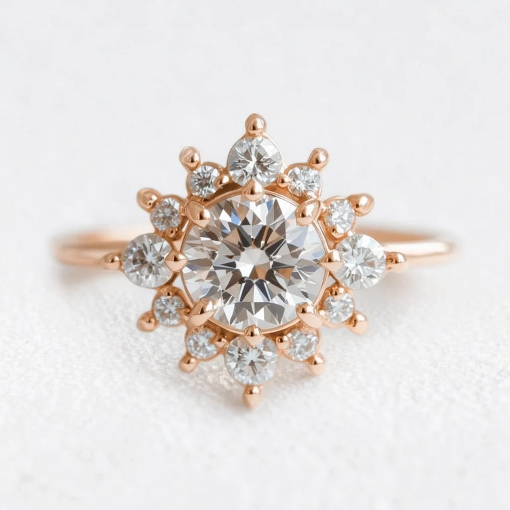 Astra Memoria | Lab Grown Diamond Halo Engagement Ring