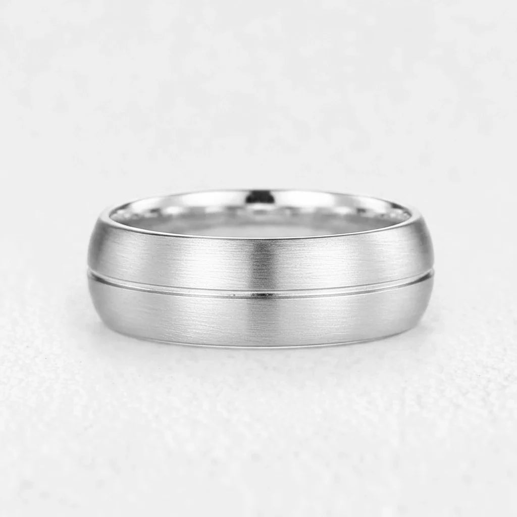 Atlas Vaulted | Architectural Brushed Men's Wedding Band