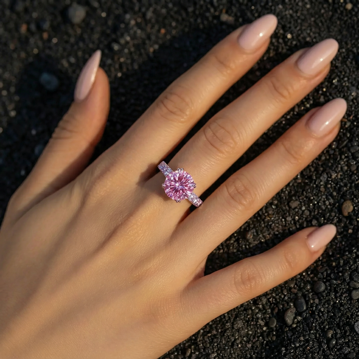 Alexandra’s Luminary | 3CT Vintage Pink Sapphire Solitaire Engagement Ring