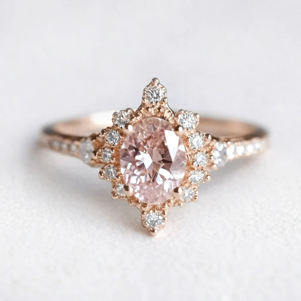 Lily’s Mist | Rose Quartz Engagement Ring