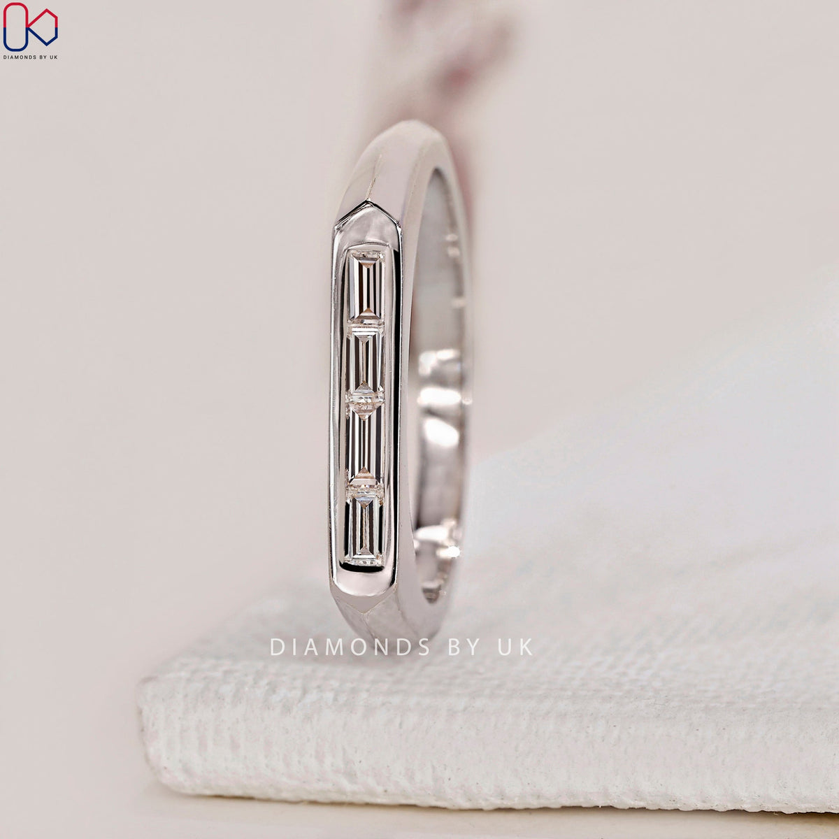 Channel Set Wedding Band