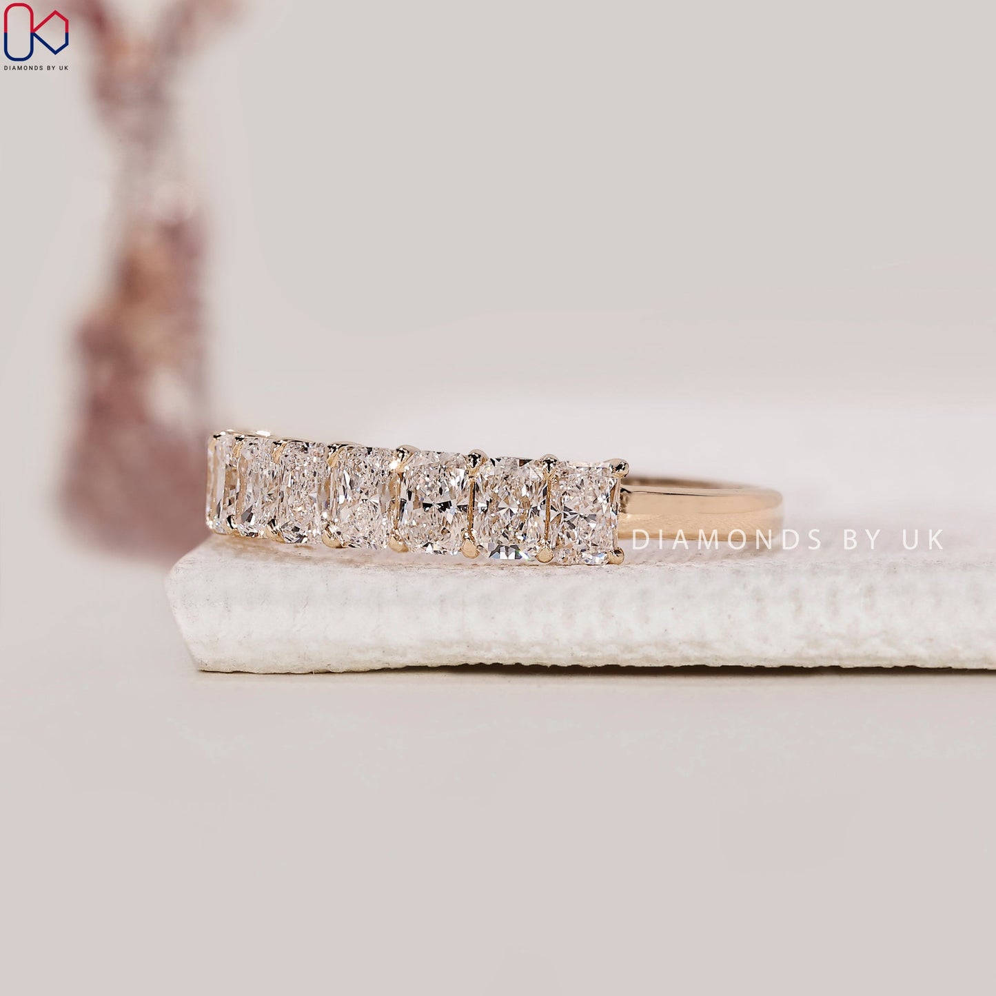 Half Eternity Radiant Cut Diamond Band