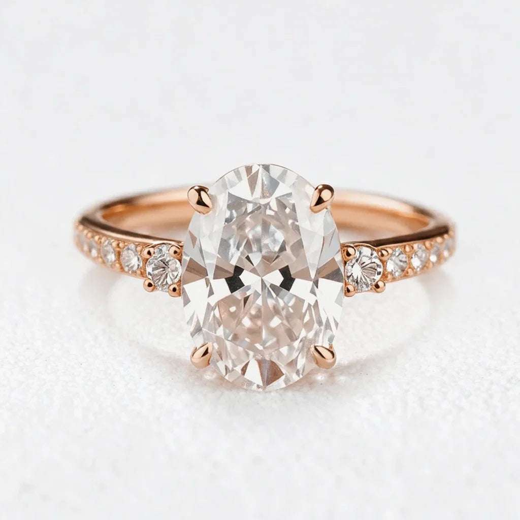 Luna’s Radiance | 2CT Oval Diamond Engagement Ring