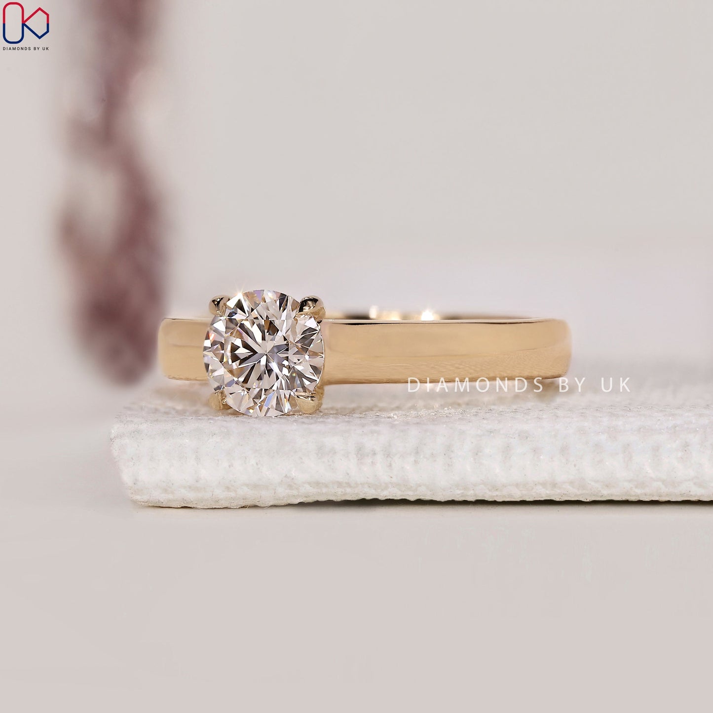Solitaire Round Diamond  Engagement Ring