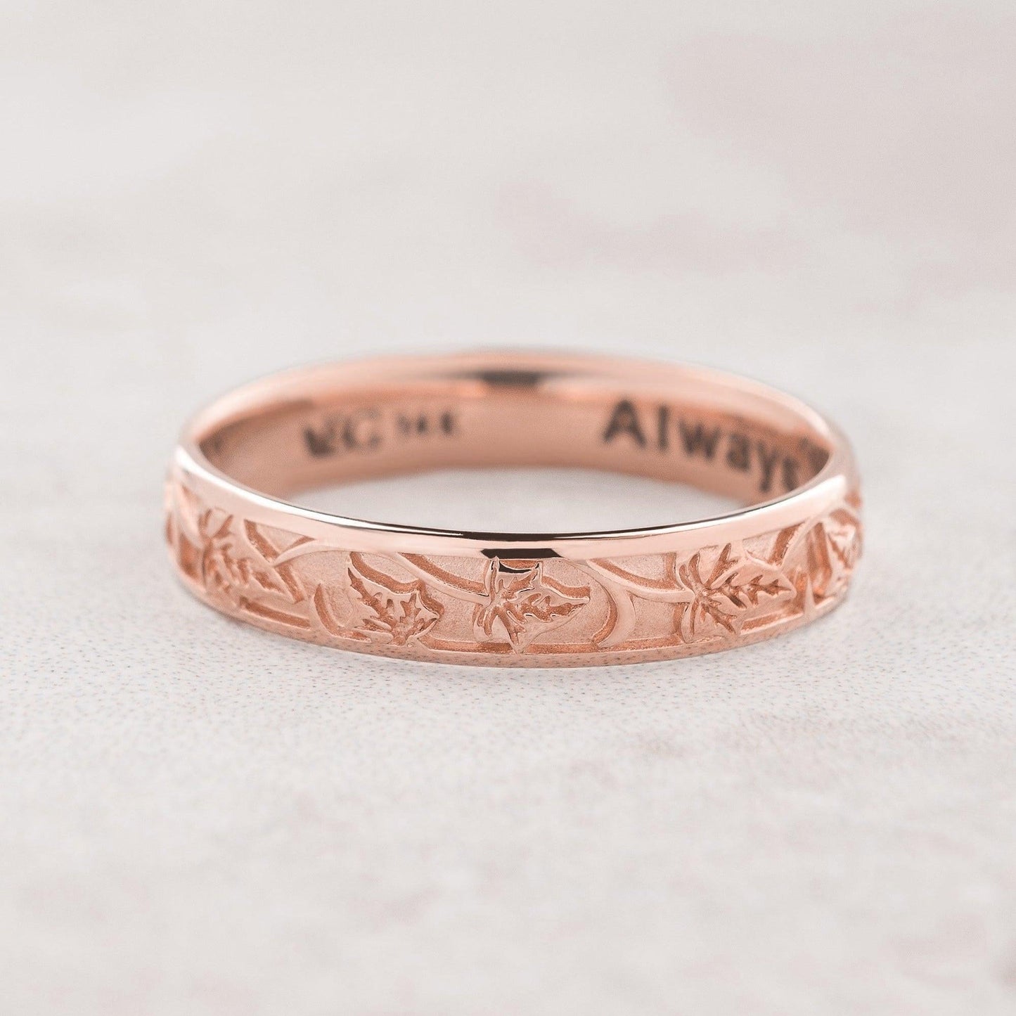 The Loyal Ivy | Hand-Carved Wedding Band