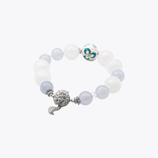 Arctic Fox Blessing - Moonlit Fortune Crystal Bracelet