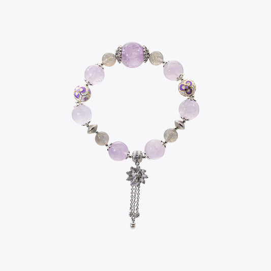 Snow-Kissed Iris & Moonlight Crystal Bracelet