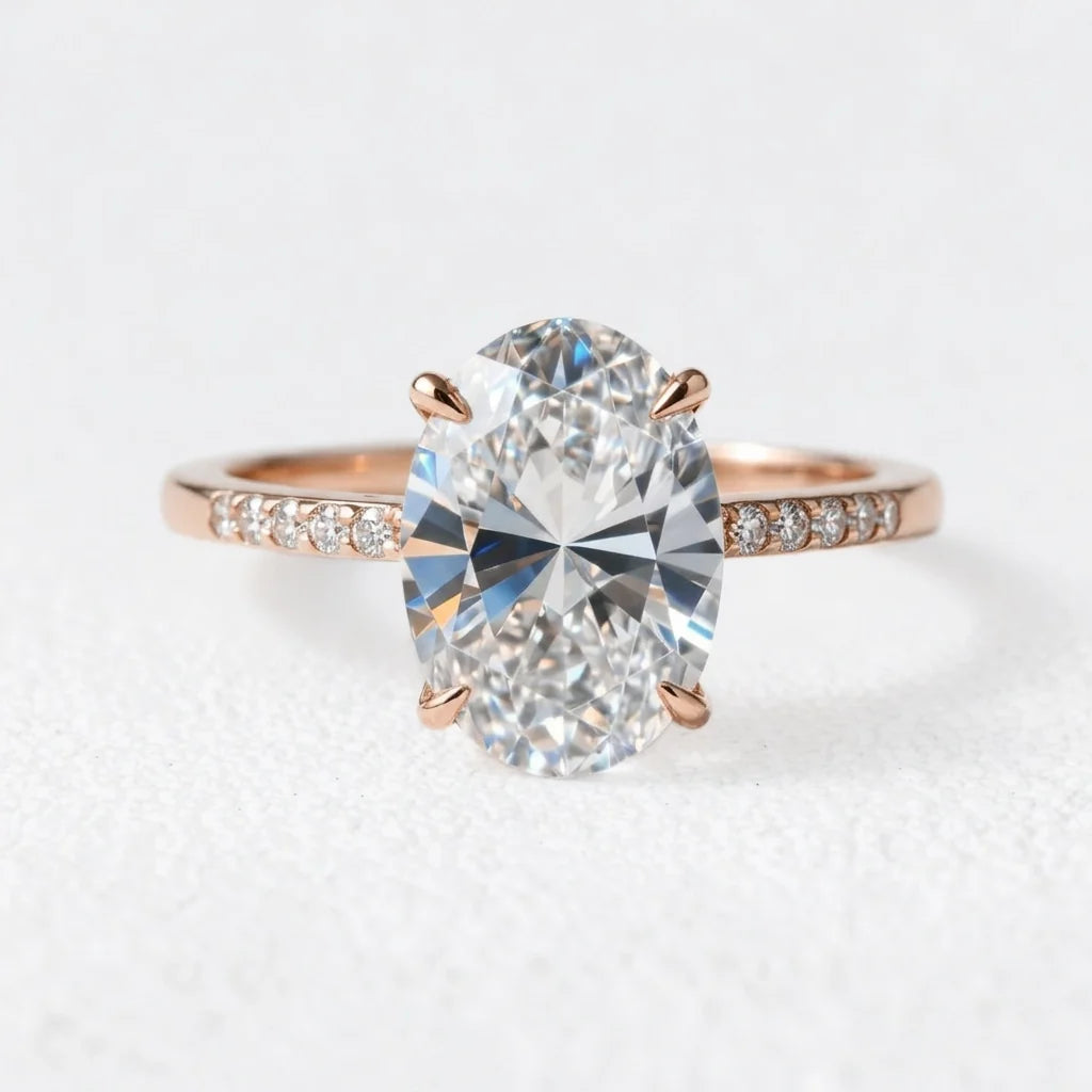 Luna‘s Silhouette | 2CT Classic Oval Cut Diamond Engagement Ring
