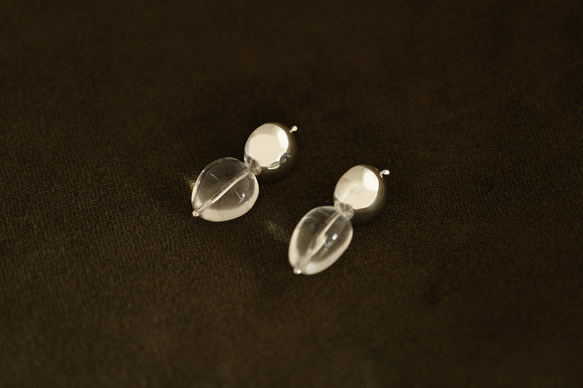 CLEAR QUARTZ DROP EARRING
