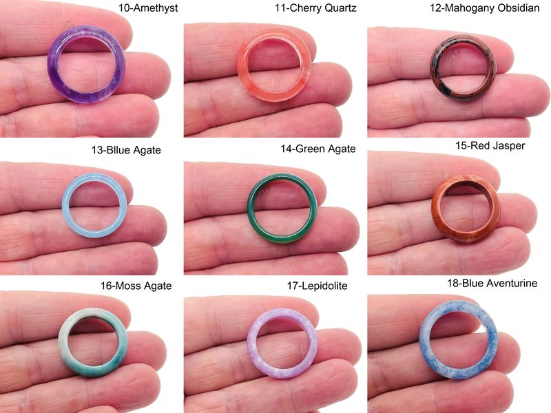 Crystal Ring – Genuine Gemstone Rings - Jewelry Making Supplies - MIX