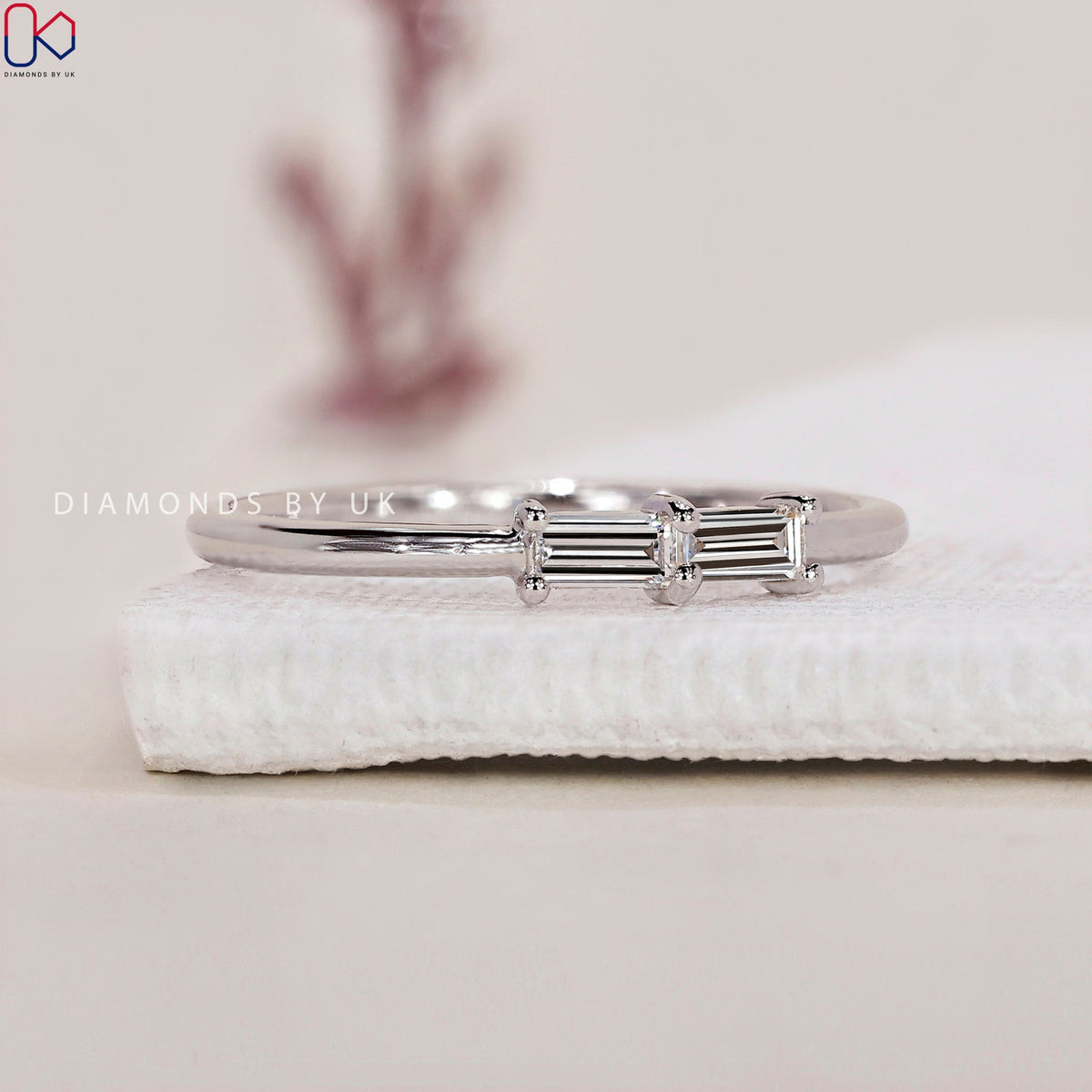 Baguette Diamond Wedding Band - White Gold