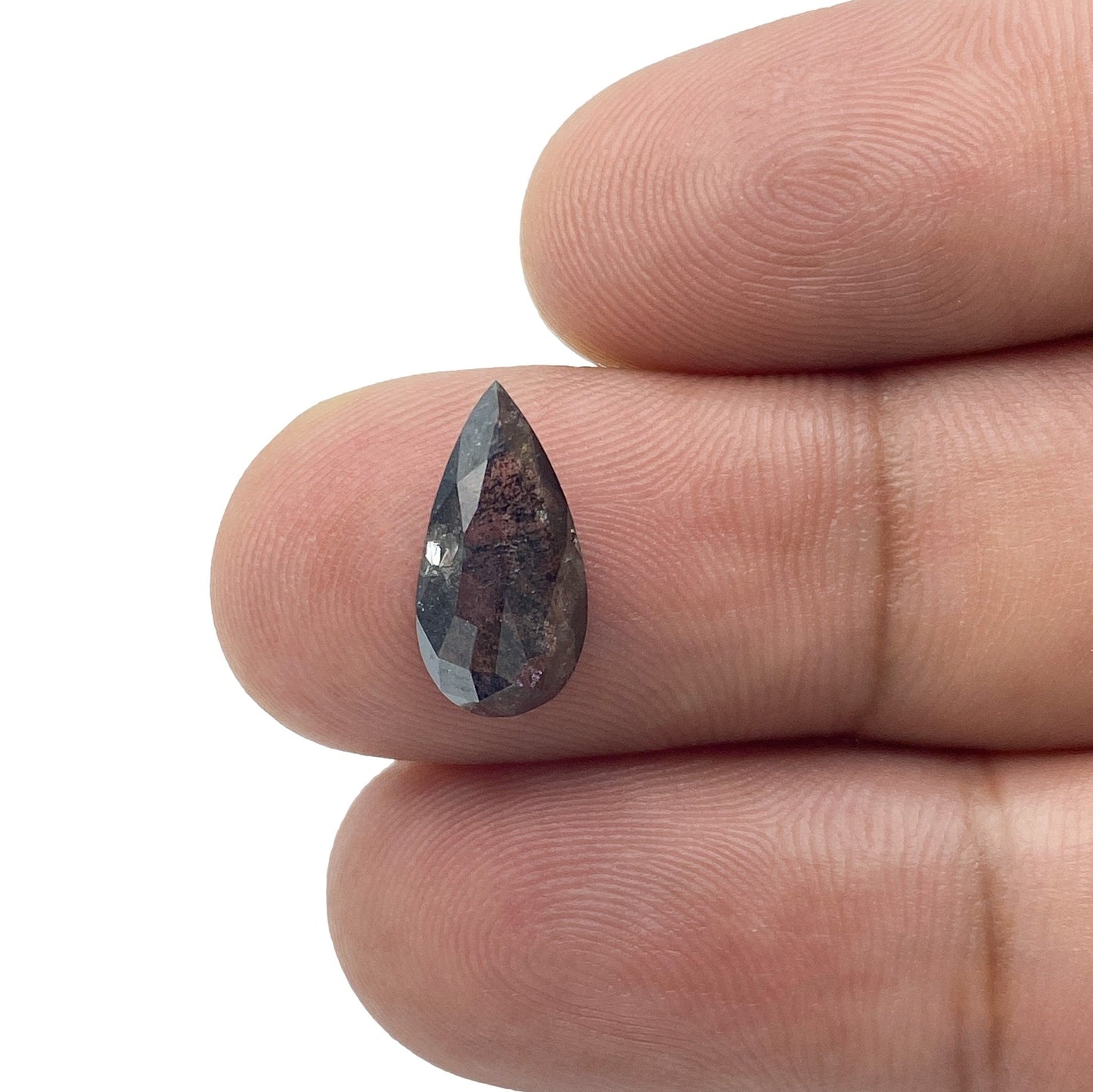1.83ct | Salt & Pepper Pear Shape Rose Cut Diamond