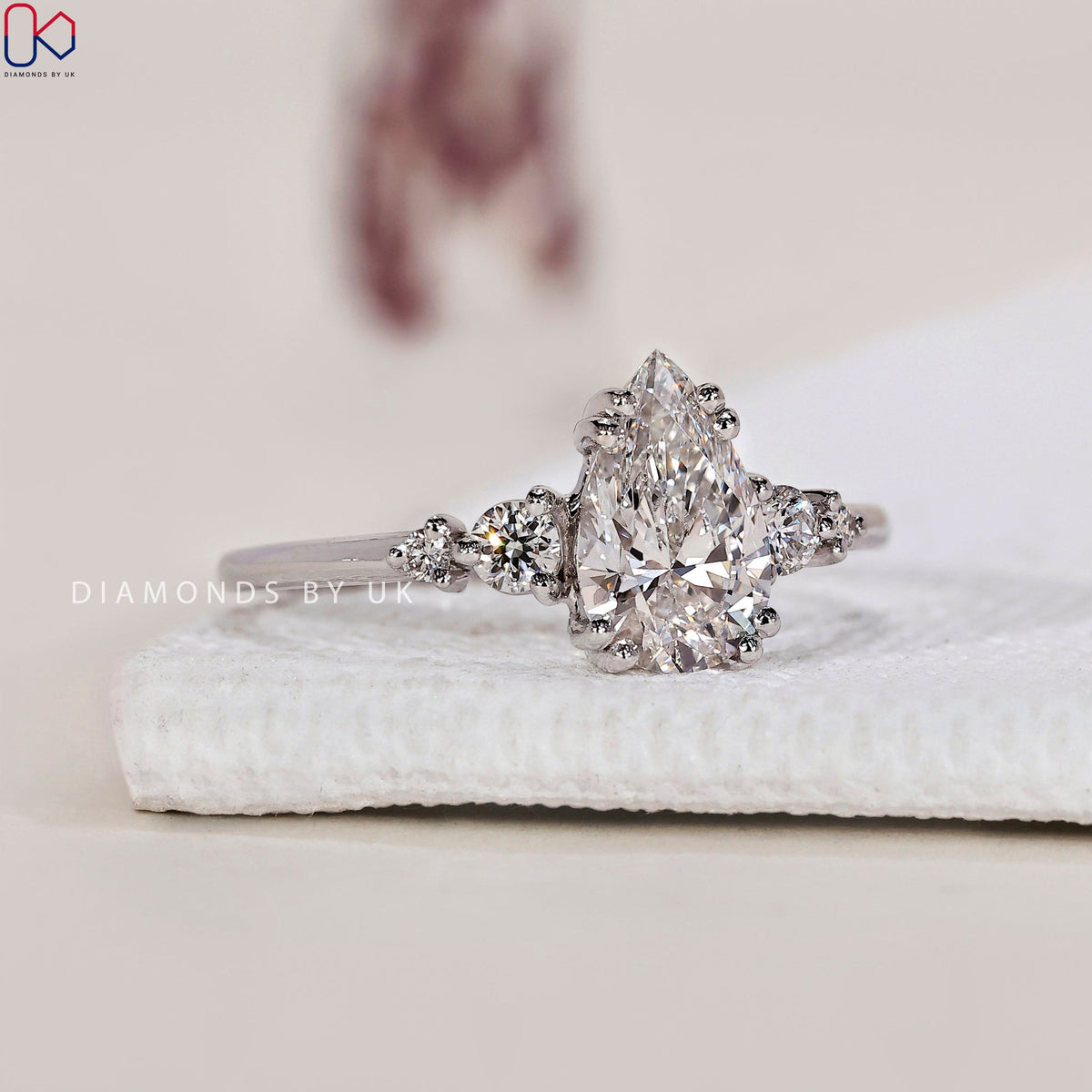 5 Stone Pear Diamond Ring