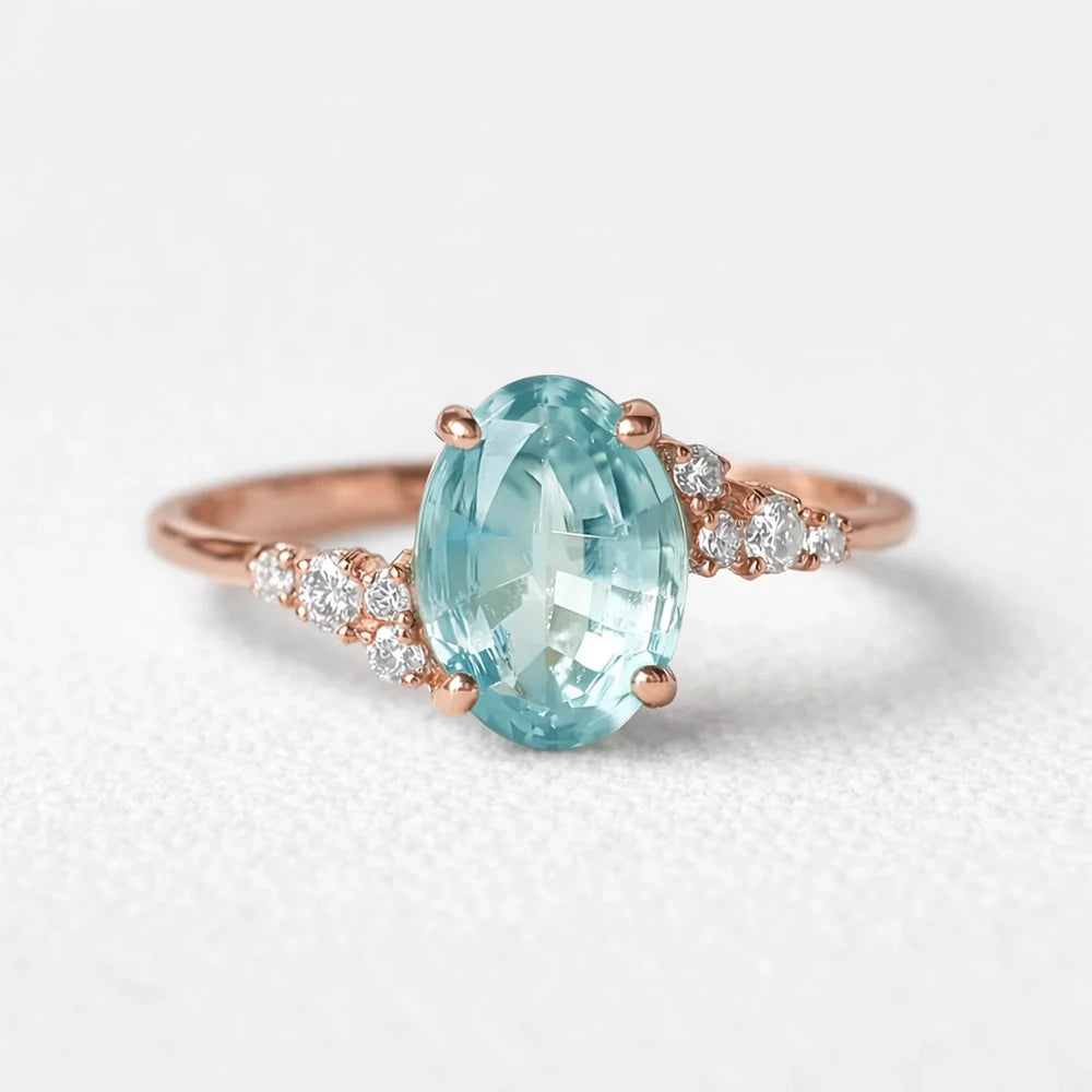 Marina’s Dew | Oval Aquamarine Engagement Ring