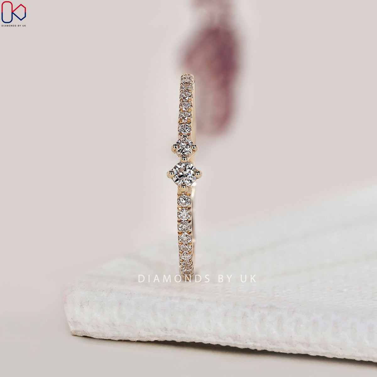 Half Eternity Wedding Band In Yellow Gold