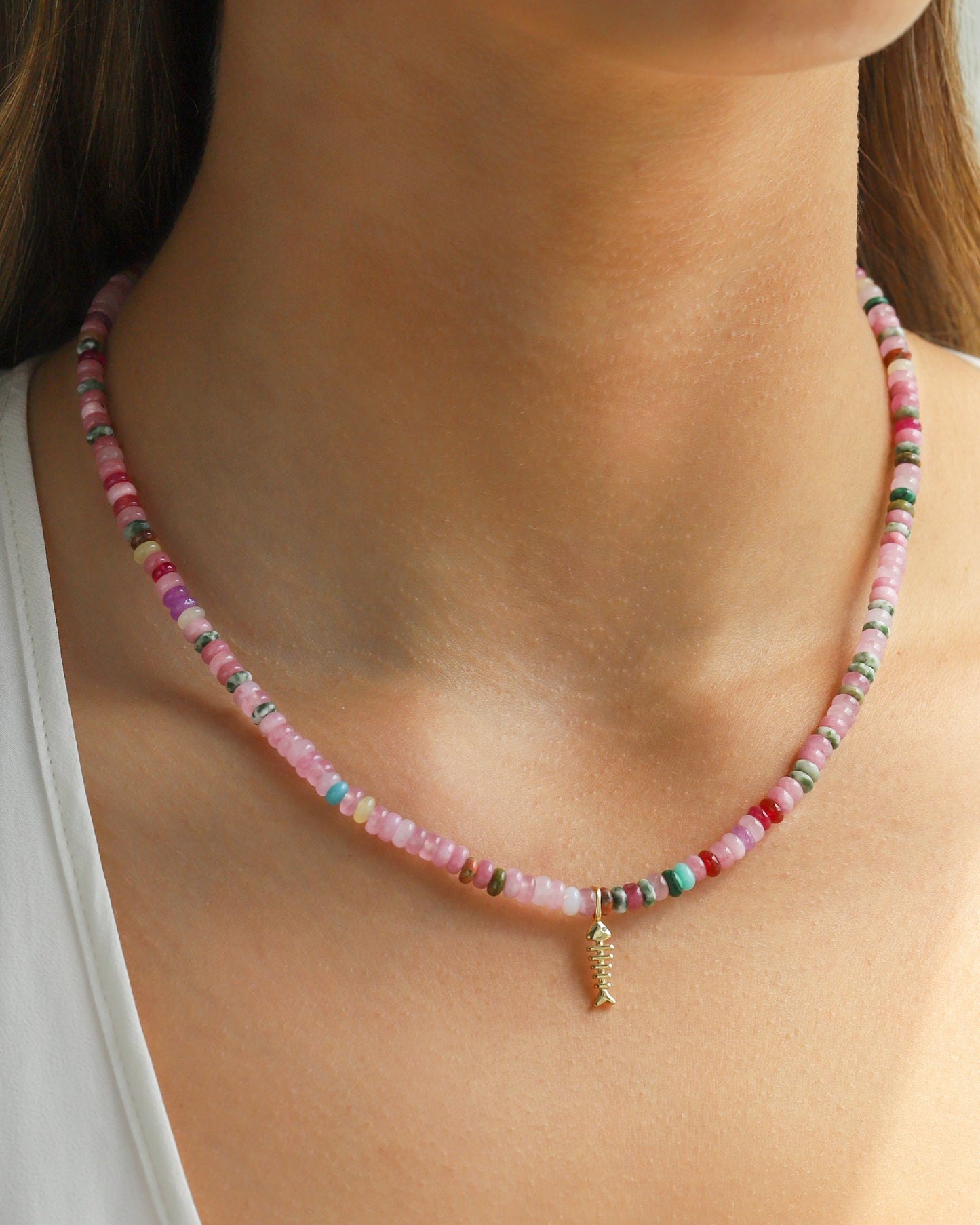 Fish Charm Beaded Necklace