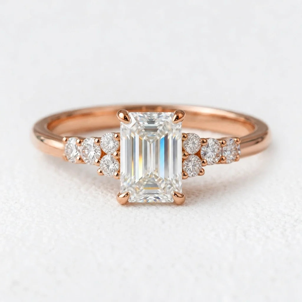 Celia’s Epoch | 2CT Emerald Cut Diamond Solitaire Engagement Ring