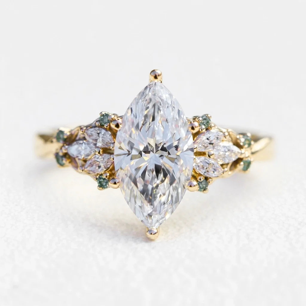 Eleonora’s Radiance | 2CT Marquise Diamond Vintage Engagement Ring
