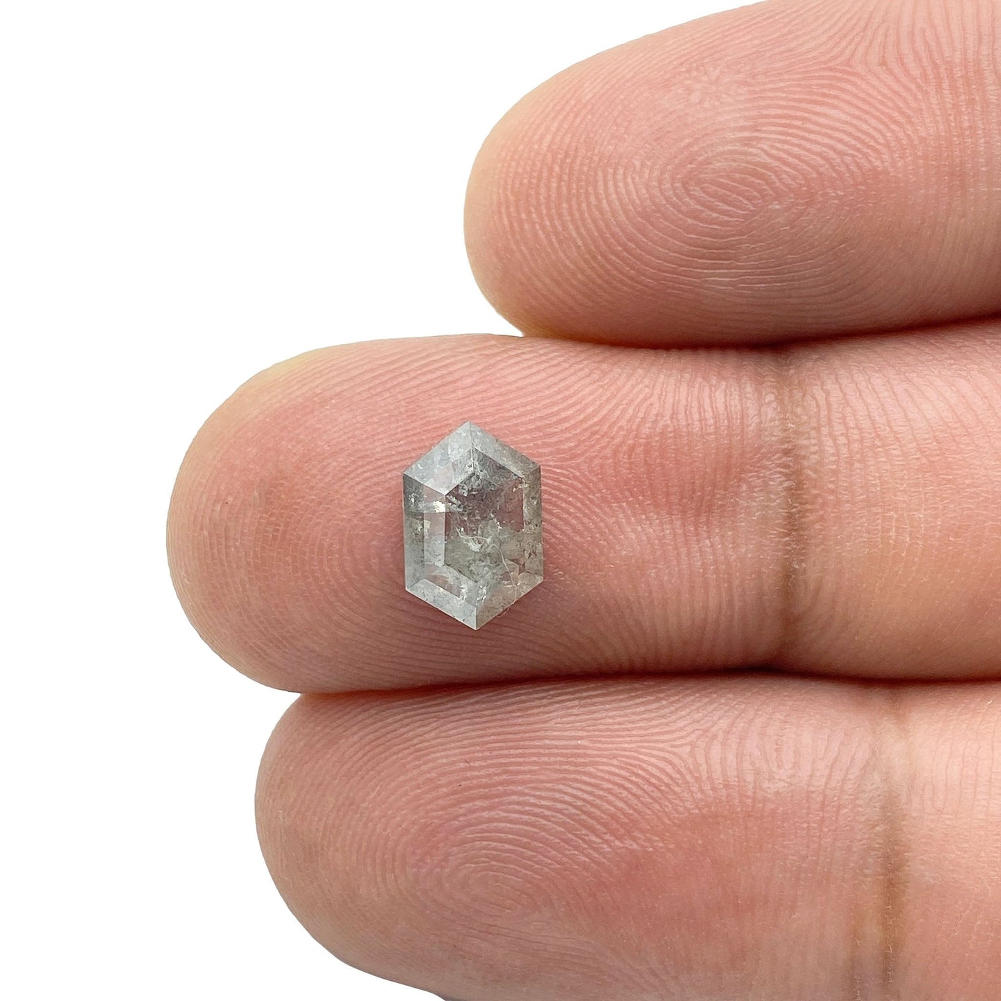1.16ct | Salt & Pepper Hexagon Shape Rose Cut Diamond