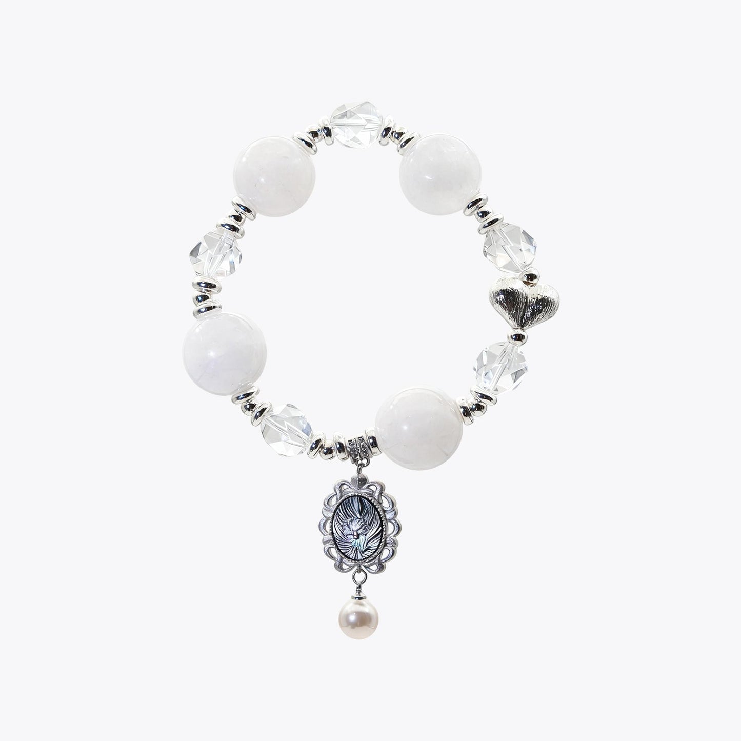 Nine-Tailed Fox Charm "Mystic Whisper" Crystal Bracelet