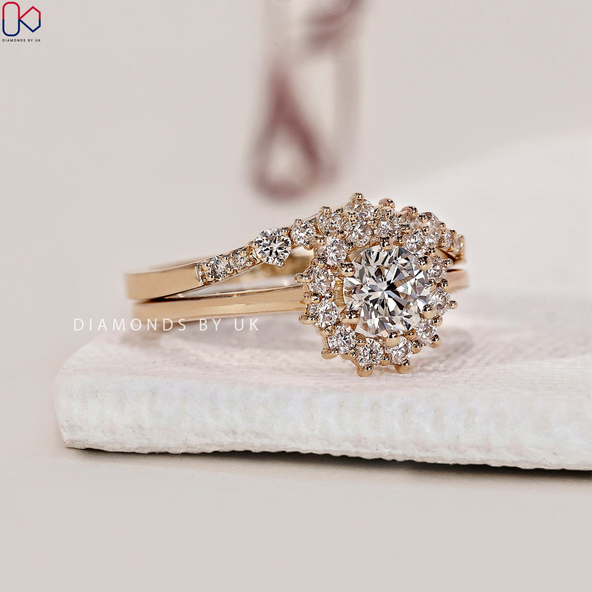 Round Engagement Ring And Wedding Band