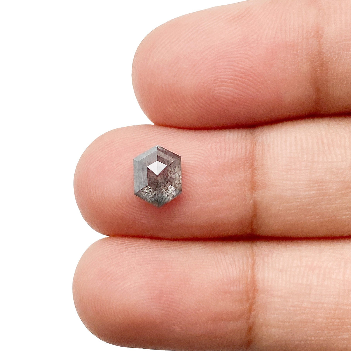 1.25ct | Salt & Pepper Hexagon Shape Rose Cut Diamond