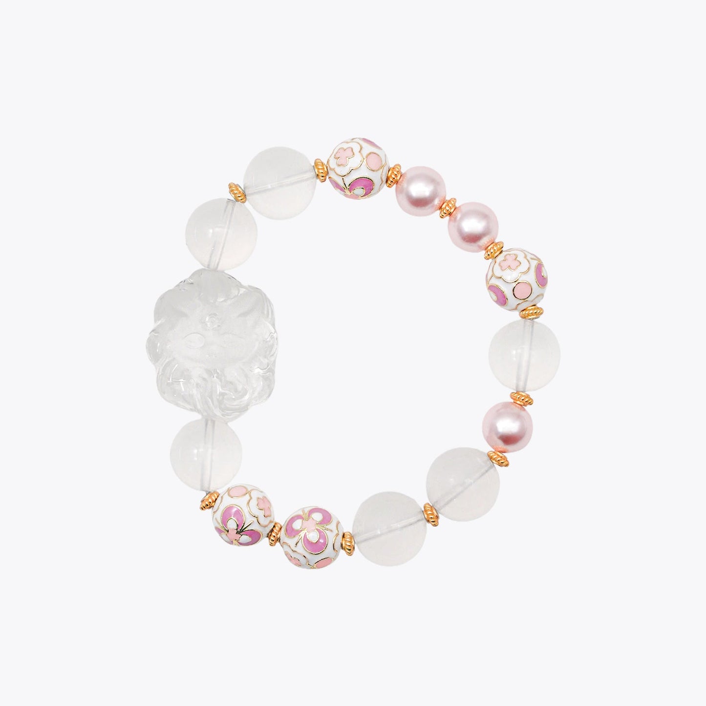 Peach Blossom Enchantress - Soulbound Crystal Charm Bracelet