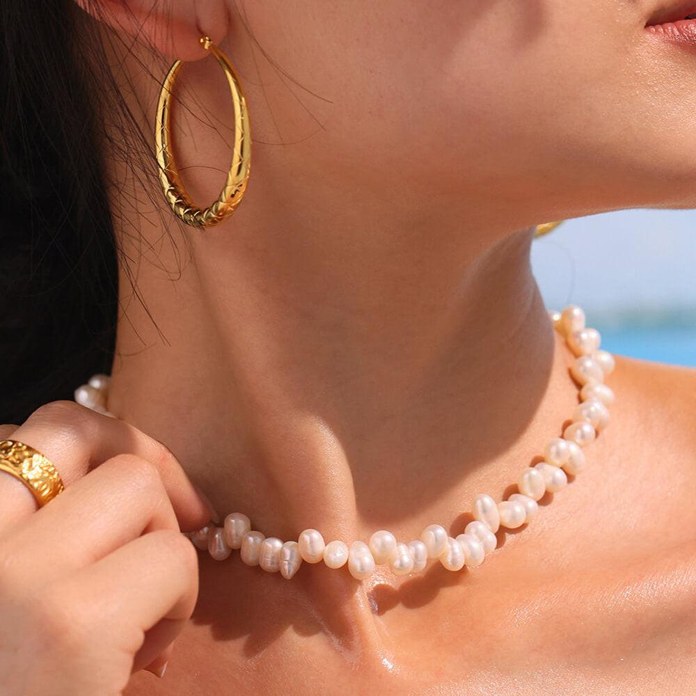 Antique Style Pearl Necklace with Baroque French Charm