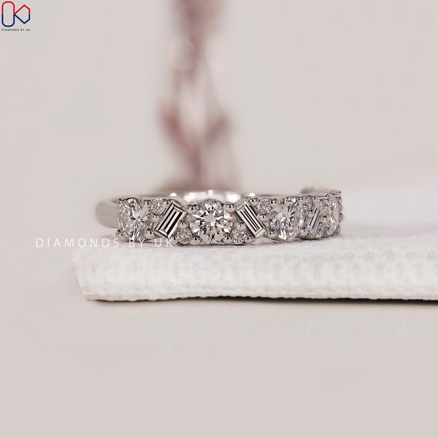Half Eternity Band - Baguette And Round Diamond