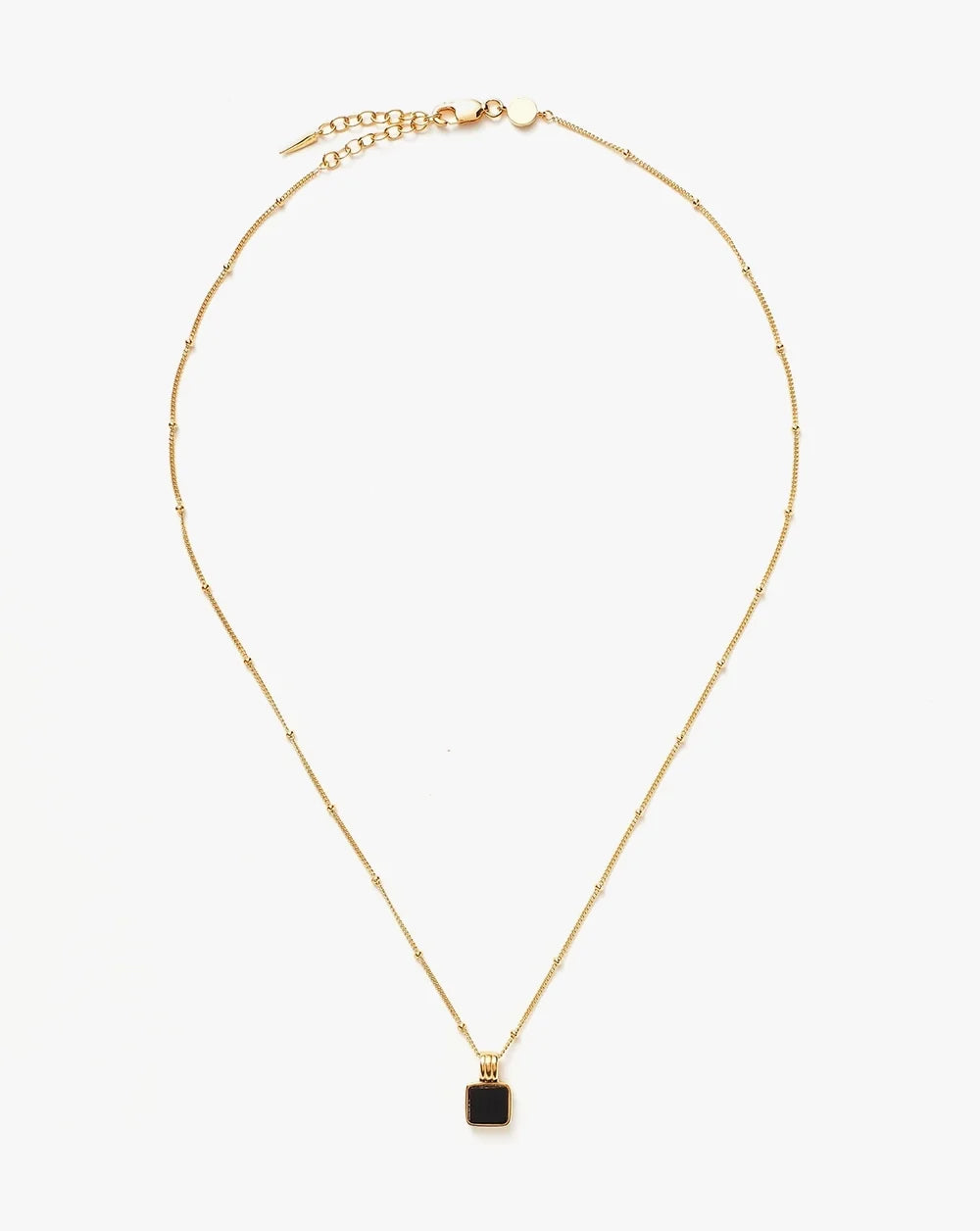 18K Gold Vermeil Square Onyx Necklace