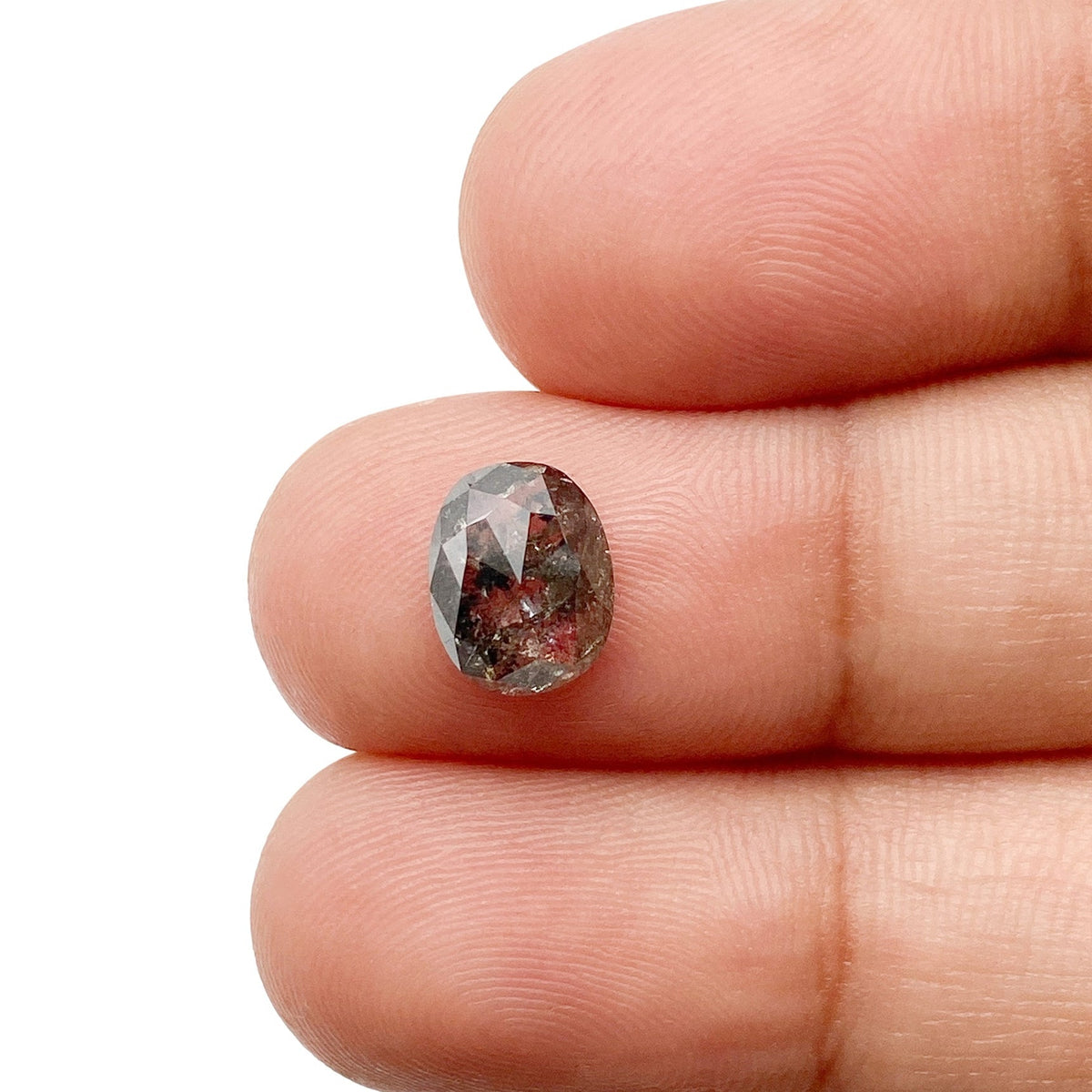 1.66ct | Salt & Pepper Cushion Shape Rose Cut Diamond