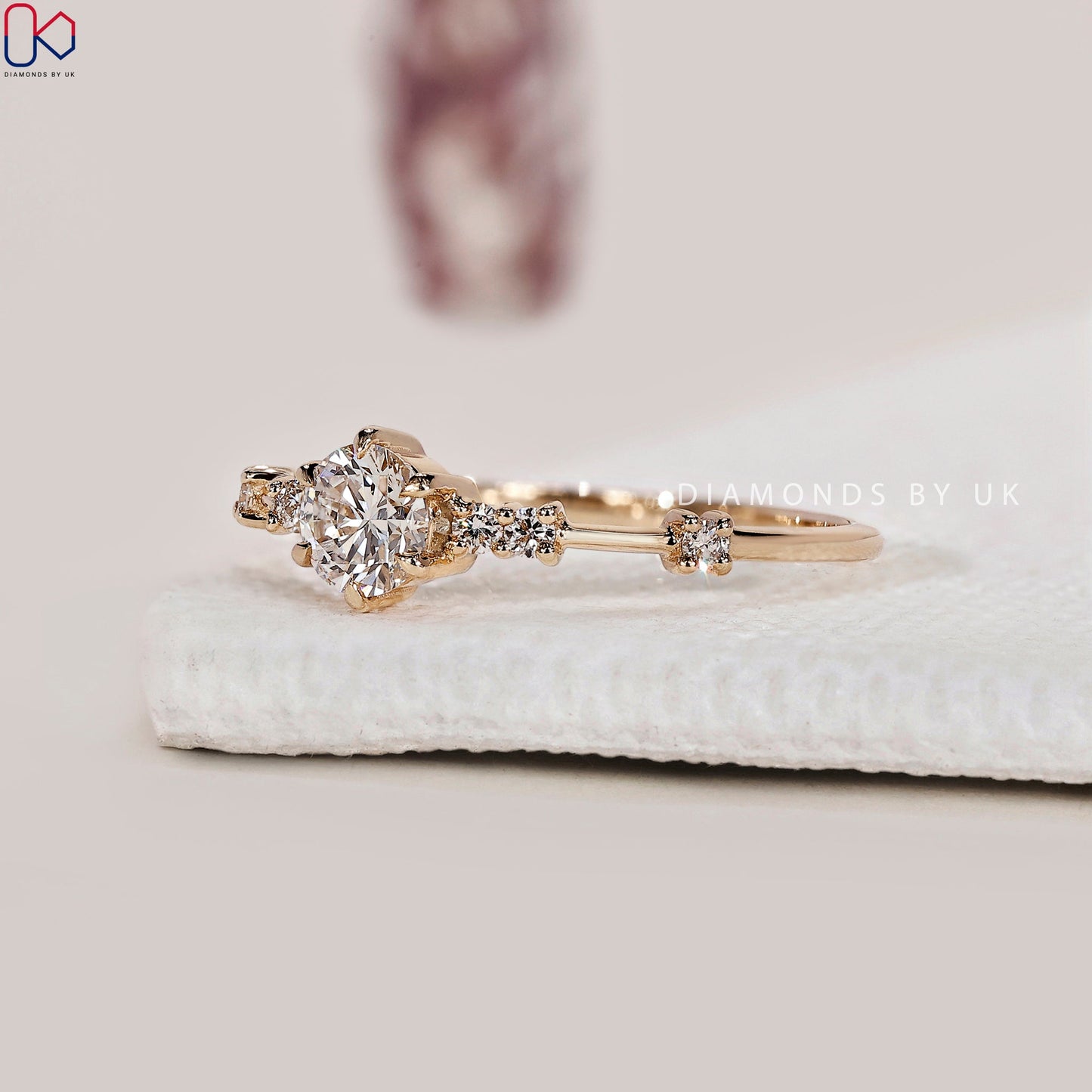 Round Cut Yellow Gold Diamond Ring