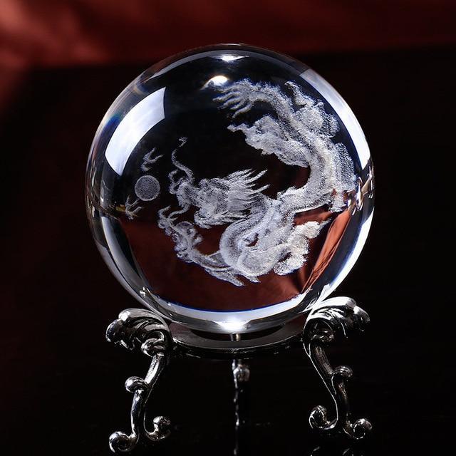 Prosperity Dragon Crystal Sphere