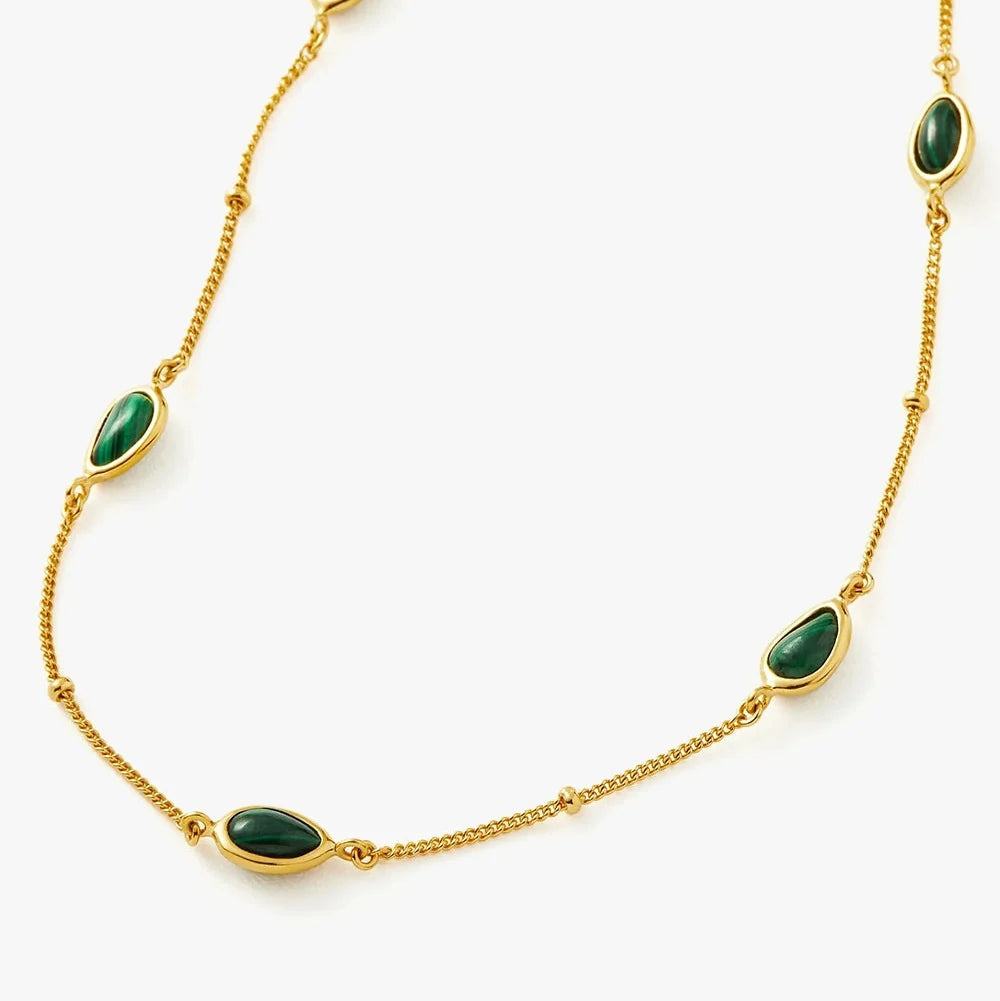 18K Gold Vermeil Magma Gemstone Charm Choker