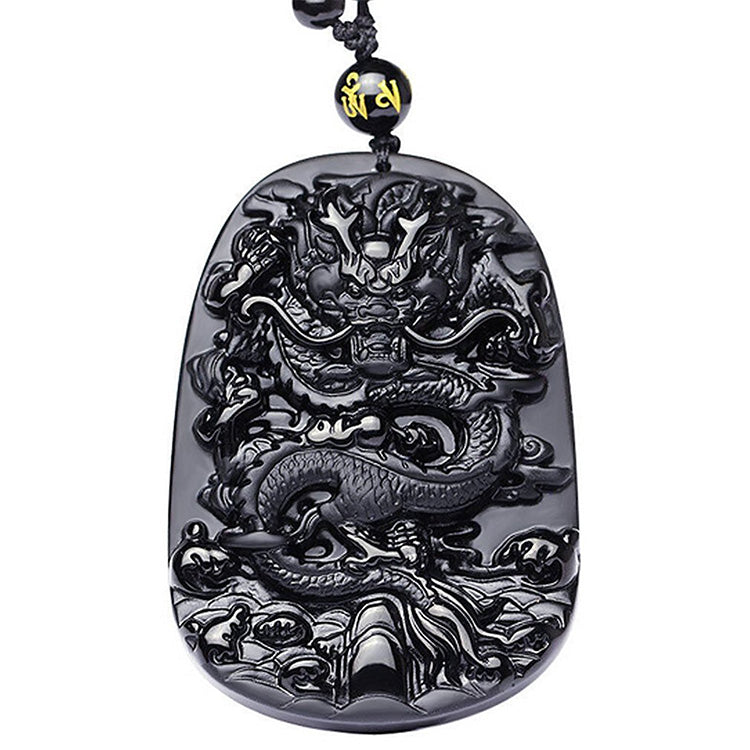 Obsidian Dragon Success Necklace