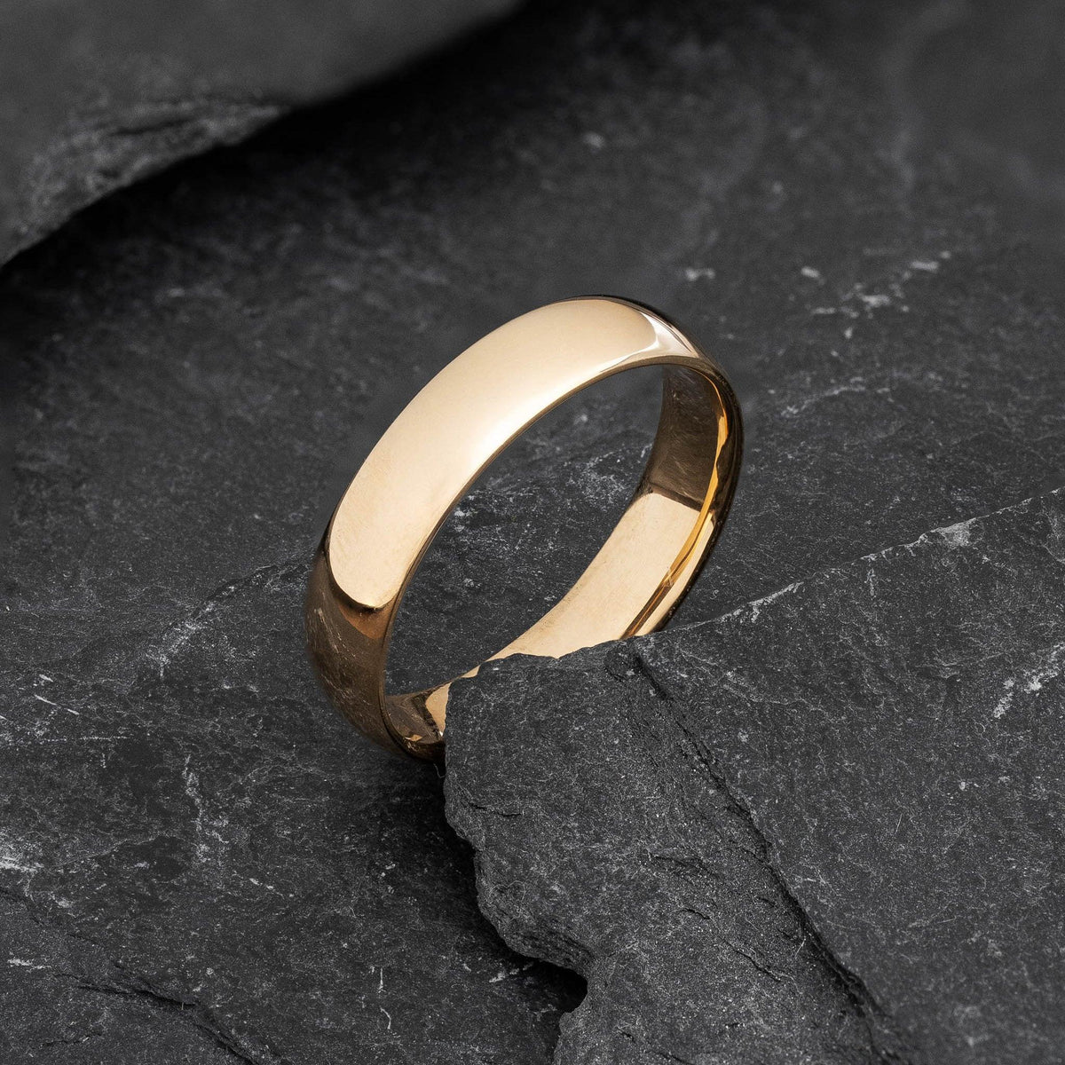 Mirror Arc | 5MM Classic Polished Gold Men's Wedding Band