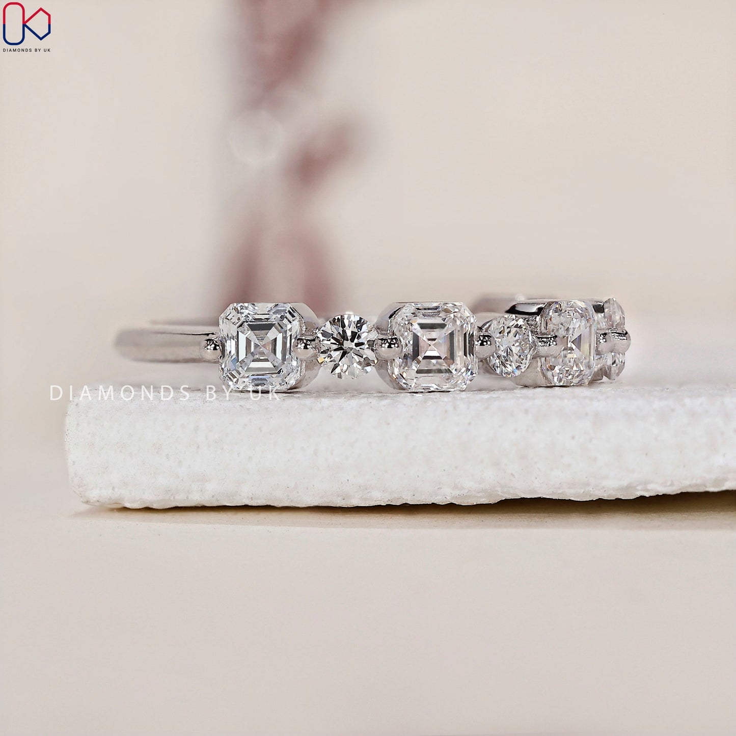 Asscher Cut Wedding Band