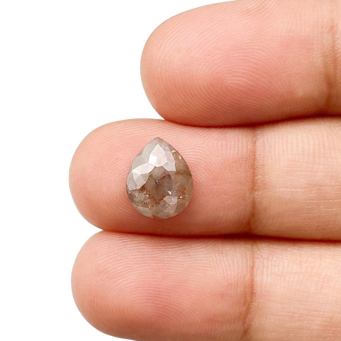1.81ct | Rustic Whitish Red Pear Shape Rose Cut Diamond