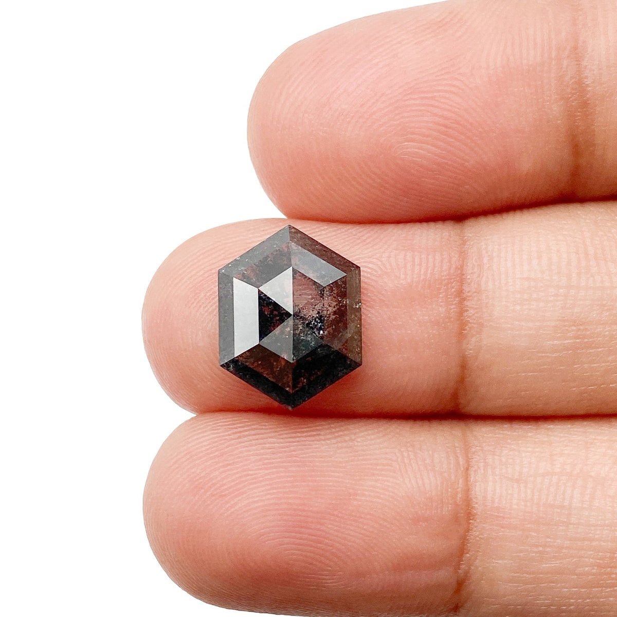 2.91ct | Salt & Pepper Hexagon Shape Step Cut Diamond