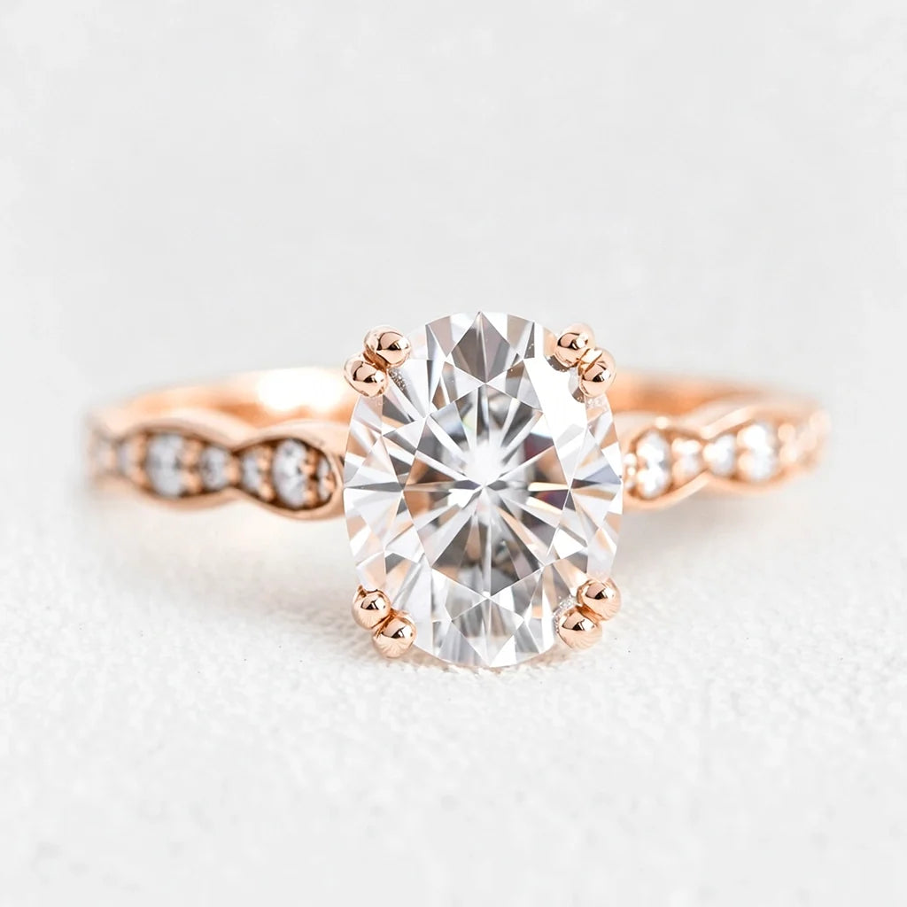 Grace’s Scallop | 1.5CT Oval Lab Diamond Solitaire Engagement Ring