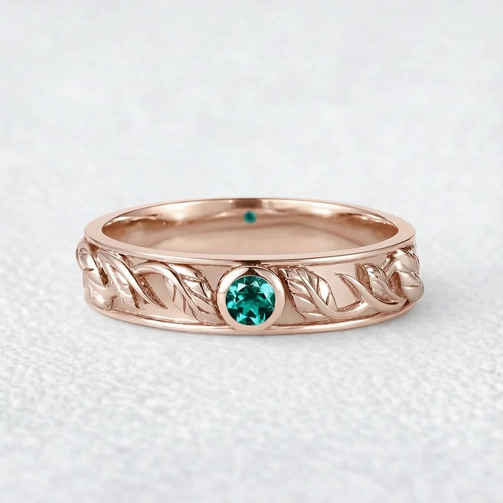 Asher Ivy | Emerald Men's Wedding Band