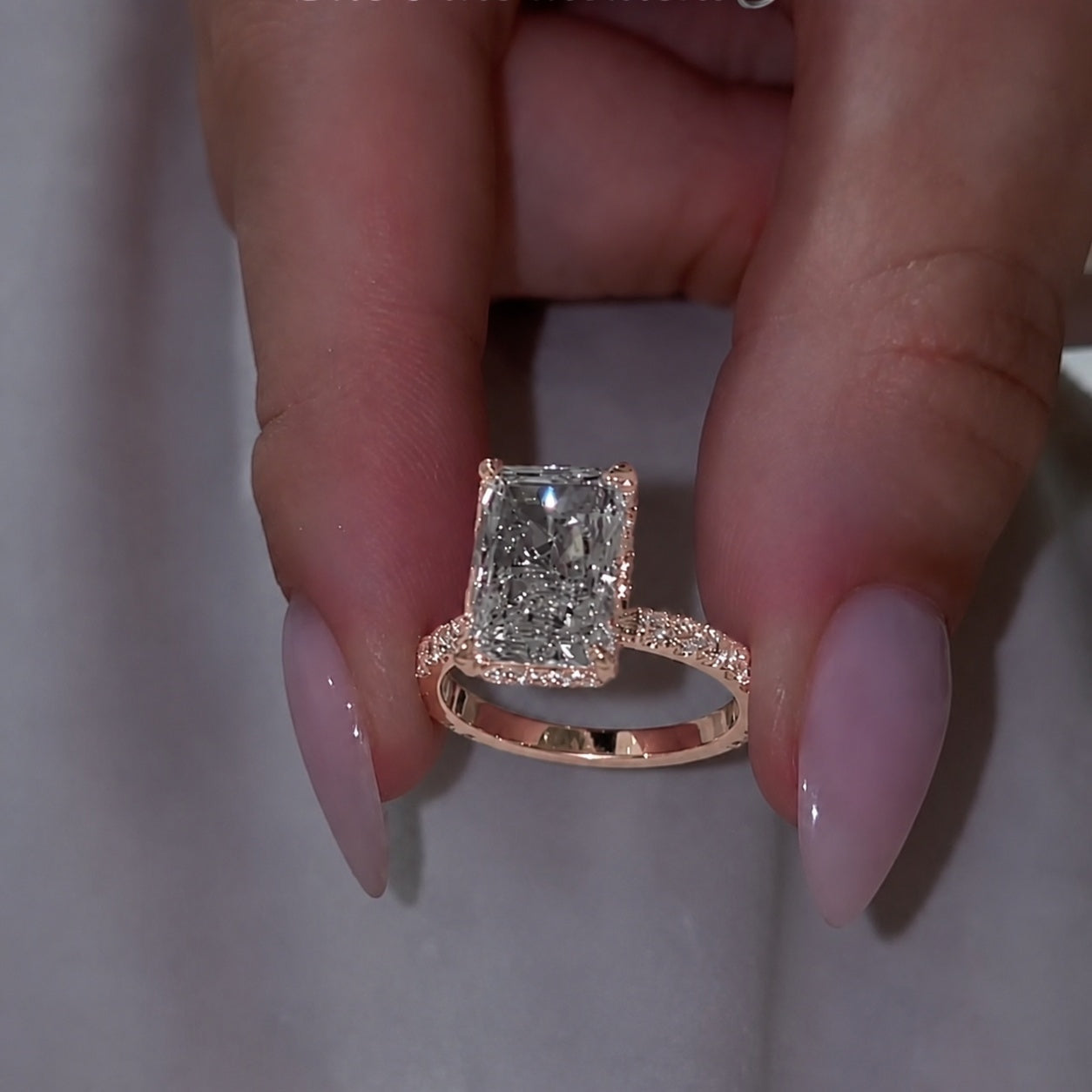 Timeless Pave Elongated Radiant Cut 5.0ct Engagement Ring In Sterling Silver