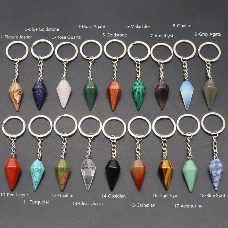 Gemstone Crystal Keychain Set - Natural Healing Stone - Crystal Gift Accessories - New!