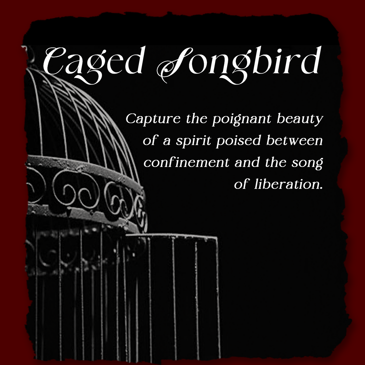 Gothic Dark Crow Inspired Long Hexagon Moissanite Black Inspired Jewelry - 'Caged Bird' Jewelry Box