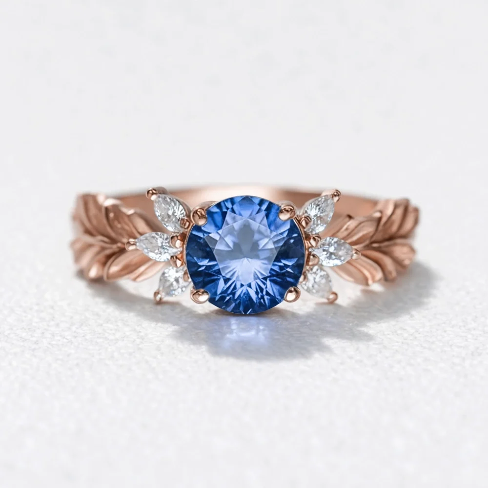 Stella‘s Folio | Blue Sapphire & Diamond Vine Engagement Ring