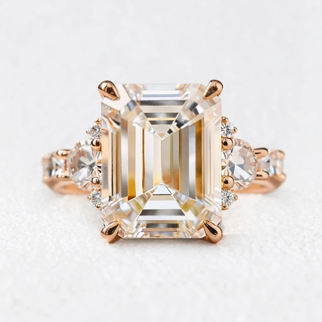 Alexandra’s Radiance | 3CT Emerald Cut Diamond Solitaire Engagement Ring
